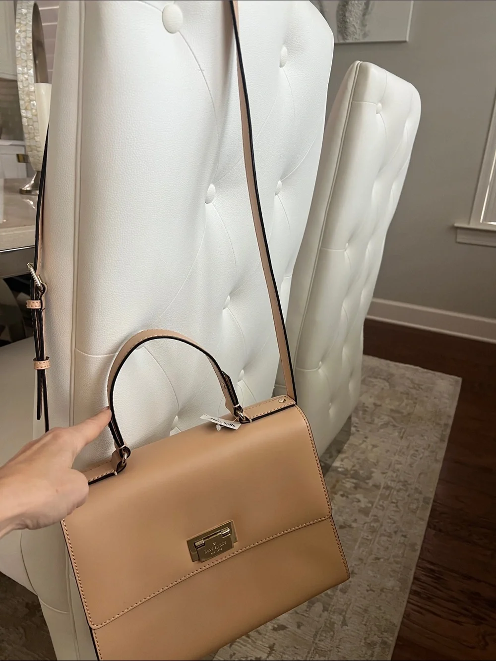 kate spade Blush Beige Structured Shoulder Bag. New with store tag!! Never worn